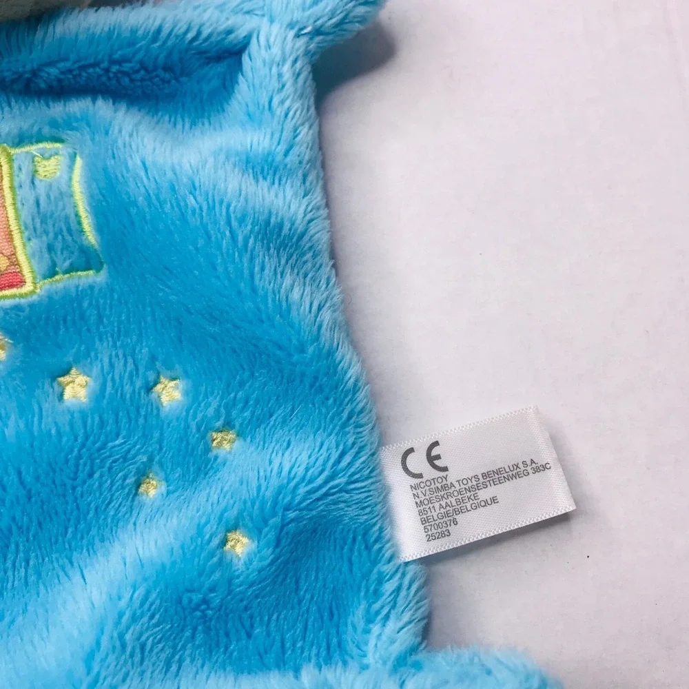 Nicotoy Blue Teddy Bear Security Blanket Doudou NuNu Stars Moon Lovey Plush